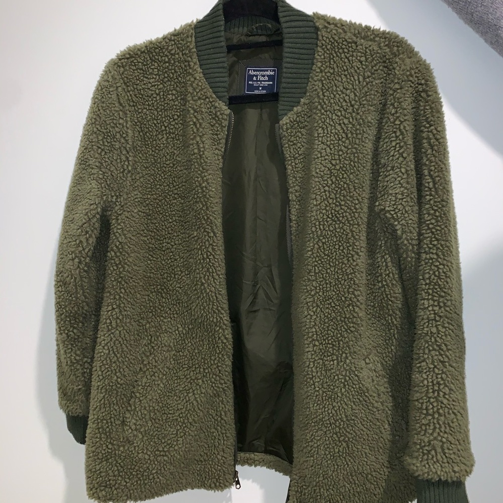 Abercrombie Green Sherpa Jacket